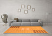 Machine Washable Abstract Orange Modern Area Rugs in a Living Room, wshabs23org