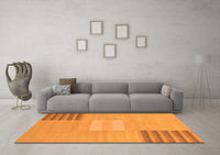 Machine Washable Abstract Orange Modern Rug, wshabs23org