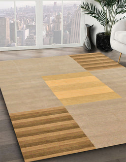 Abstract Bronze Brown Modern Rug in Family Room, abs23