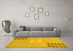 Machine Washable Abstract Yellow Modern Rug in a Living Room, wshabs23yw