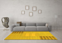 Machine Washable Abstract Yellow Modern Rug, wshabs23yw