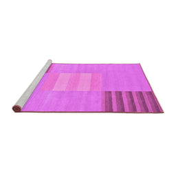 Sideview of Machine Washable Abstract Purple Modern Area Rugs, wshabs23pur