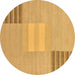 Round Abstract Brown Modern Rug, abs23brn