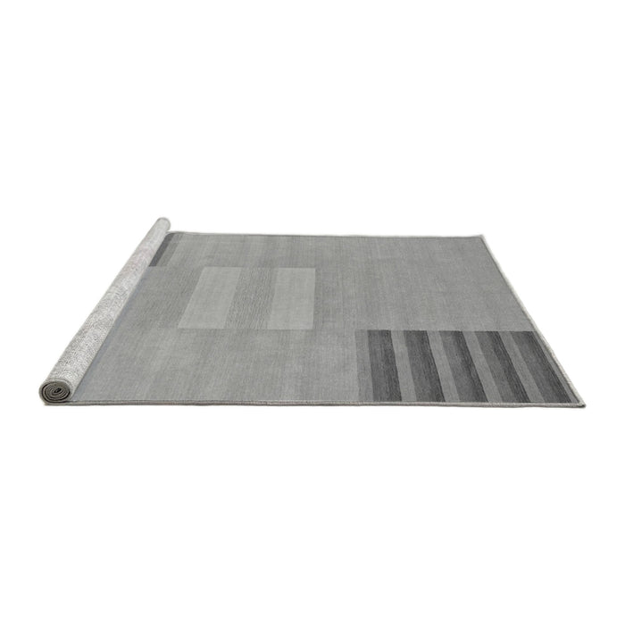 Sideview of Machine Washable Abstract Gray Modern Rug, wshabs23gry