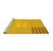 Sideview of Machine Washable Abstract Yellow Modern Rug, wshabs23yw