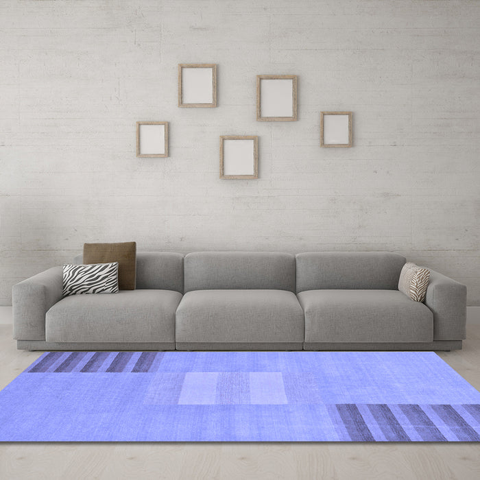 Machine Washable Abstract Blue Modern Rug in a Living Room, wshabs23blu
