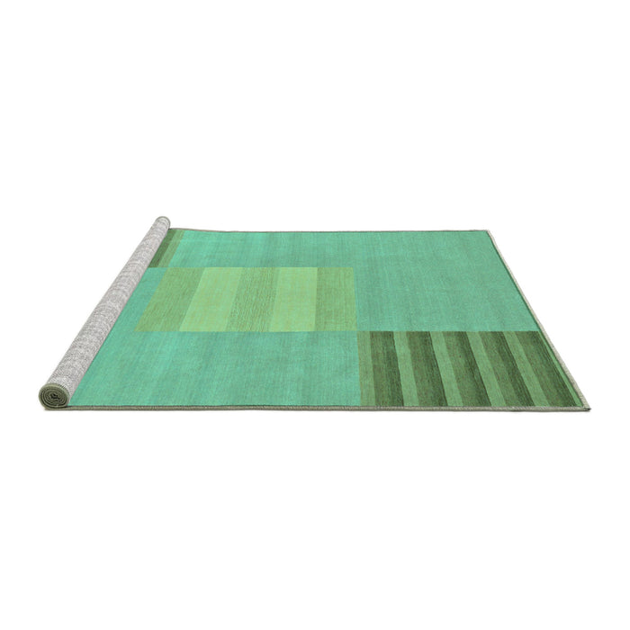 Sideview of Machine Washable Abstract Turquoise Modern Area Rugs, wshabs23turq