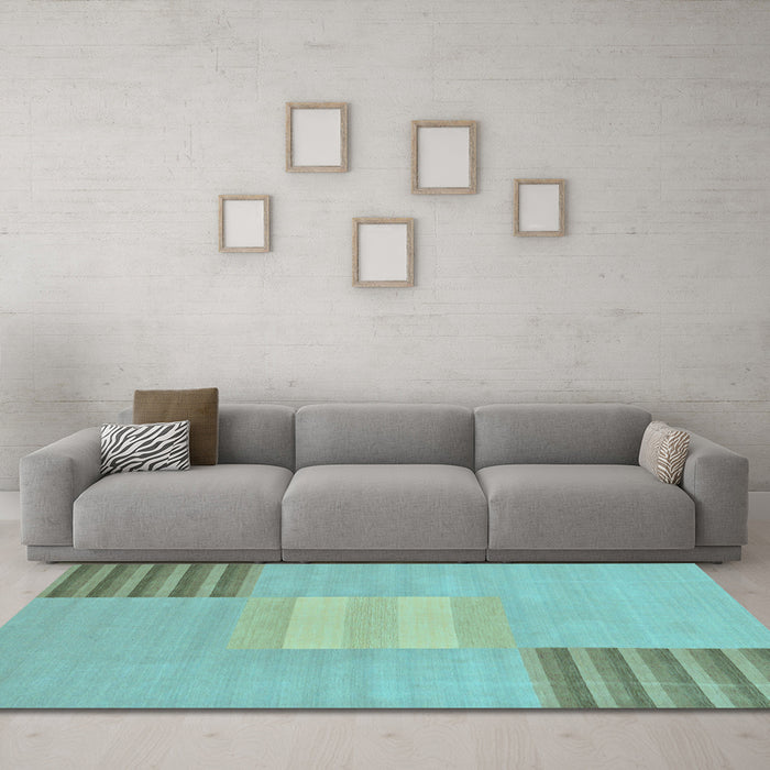 Machine Washable Abstract Light Blue Modern Rug in a Living Room, wshabs23lblu