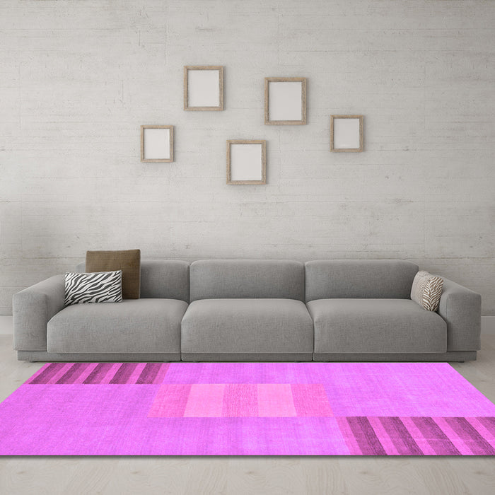 Machine Washable Abstract Purple Modern Area Rugs in a Living Room, wshabs23pur