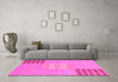 Machine Washable Abstract Pink Modern Rug in a Living Room, wshabs23pnk