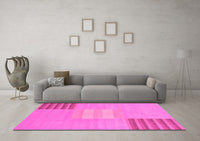 Machine Washable Abstract Pink Modern Rug, wshabs23pnk