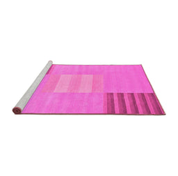 Sideview of Machine Washable Abstract Pink Modern Rug, wshabs23pnk