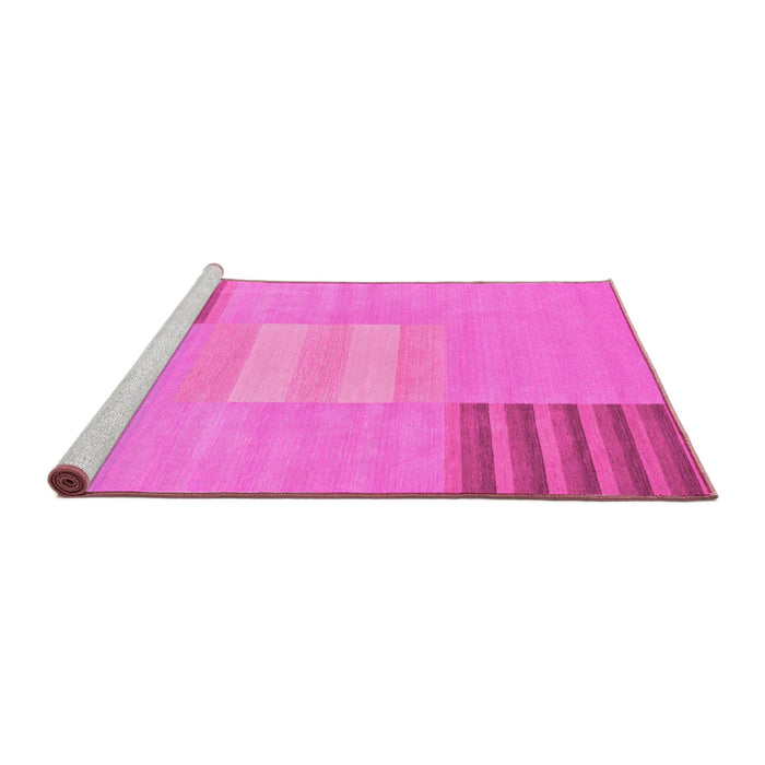 Sideview of Machine Washable Abstract Pink Modern Rug, wshabs23pnk