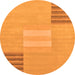 Round Machine Washable Abstract Orange Modern Area Rugs, wshabs23org