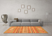 Machine Washable Abstract Orange Modern Rug, wshabs2400org