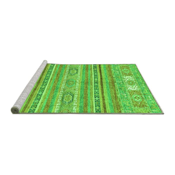 Sideview of Machine Washable Abstract Green Modern Area Rugs, wshabs2400grn