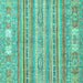 Square Abstract Turquoise Modern Rug, abs2400turq