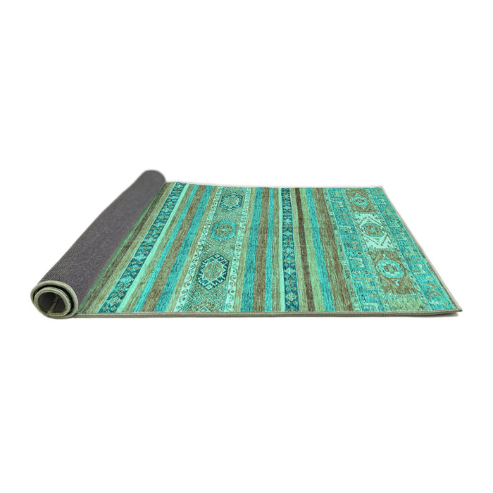 Sideview of Abstract Turquoise Modern Rug, abs2400turq