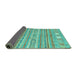 Sideview of Abstract Turquoise Modern Rug, abs2400turq