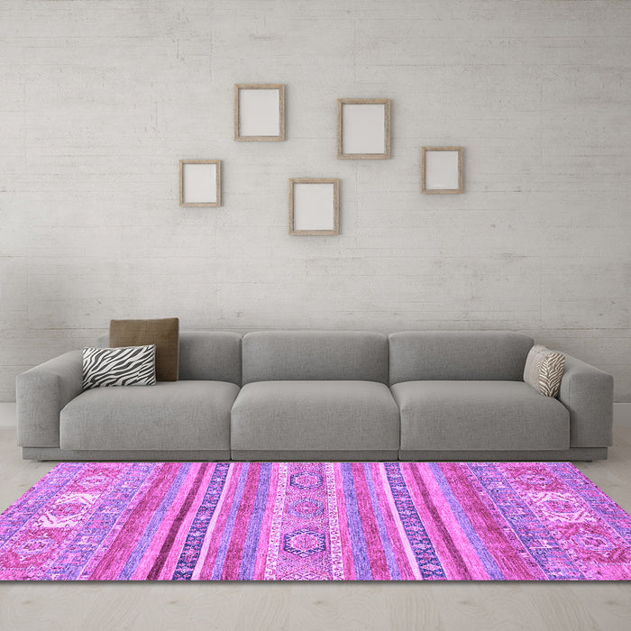 Machine Washable Abstract Purple Modern Area Rugs in a Living Room, wshabs2400pur