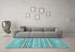 Machine Washable Abstract Light Blue Modern Rug in a Living Room, wshabs2400lblu