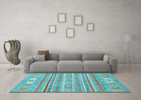 Machine Washable Abstract Light Blue Modern Rug, wshabs2400lblu