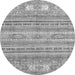 Round Abstract Gray Modern Rug, abs2400gry