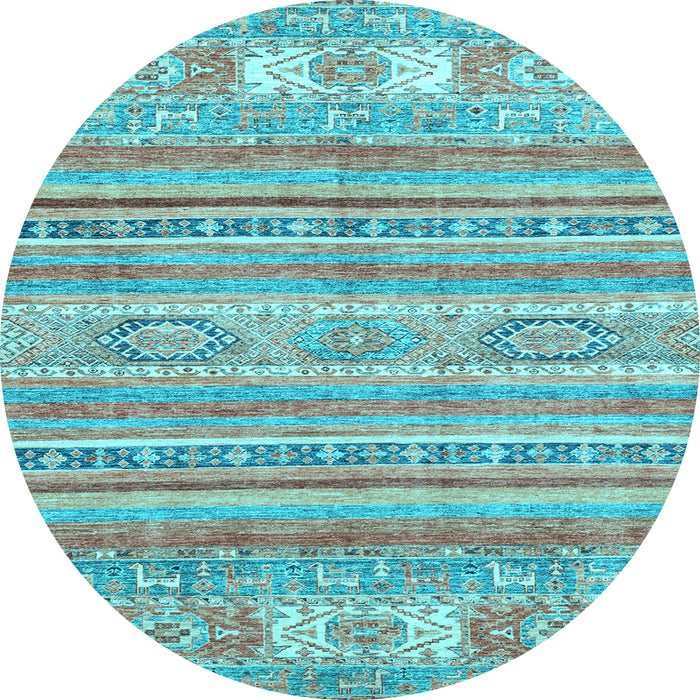 Round Machine Washable Abstract Light Blue Modern Rug, wshabs2400lblu