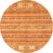 Round Abstract Orange Modern Rug, abs2400org