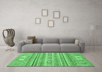 Machine Washable Abstract Emerald Green Modern Rug, wshabs2400emgrn