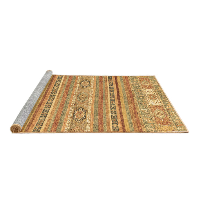 Sideview of Machine Washable Abstract Brown Modern Rug, wshabs2400brn