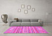 Machine Washable Abstract Pink Modern Rug in a Living Room, wshabs2400pnk