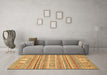 Machine Washable Abstract Brown Modern Rug in a Living Room,, wshabs2400brn