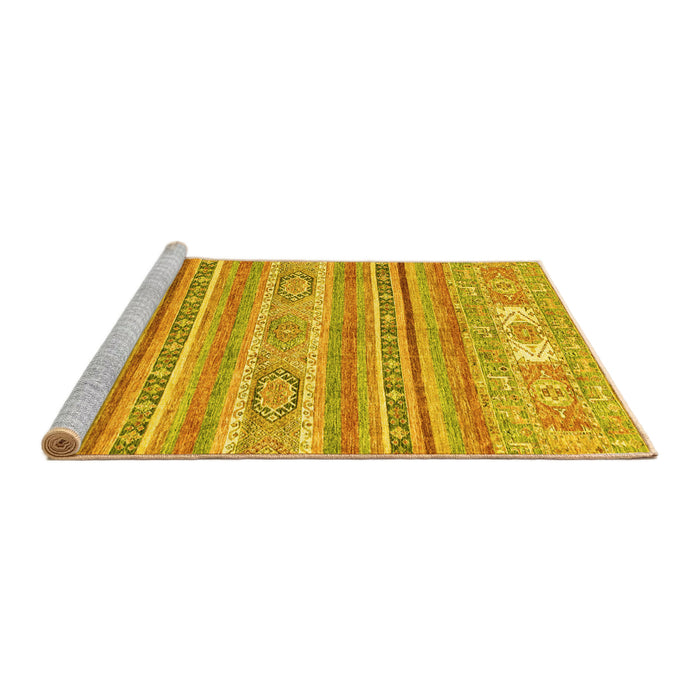 Sideview of Machine Washable Abstract Yellow Modern Rug, wshabs2400yw