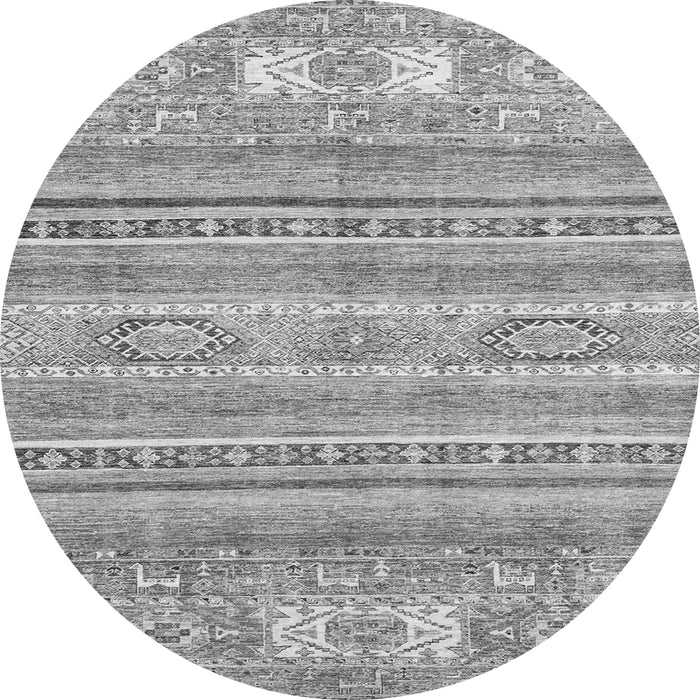 Round Machine Washable Abstract Gray Modern Rug, wshabs2400gry