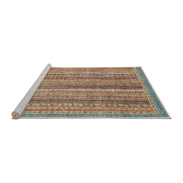Sideview of Machine Washable Abstract Sand Brown Rug, wshabs2401