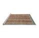 Sideview of Machine Washable Abstract Sand Brown Rug, wshabs2401