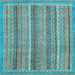 Square Oriental Light Blue Modern Rug, abs2401lblu