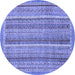 Round Oriental Blue Modern Rug, abs2401blu