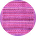 Round Oriental Pink Modern Rug, abs2401pnk