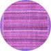 Round Machine Washable Oriental Purple Modern Area Rugs, wshabs2401pur