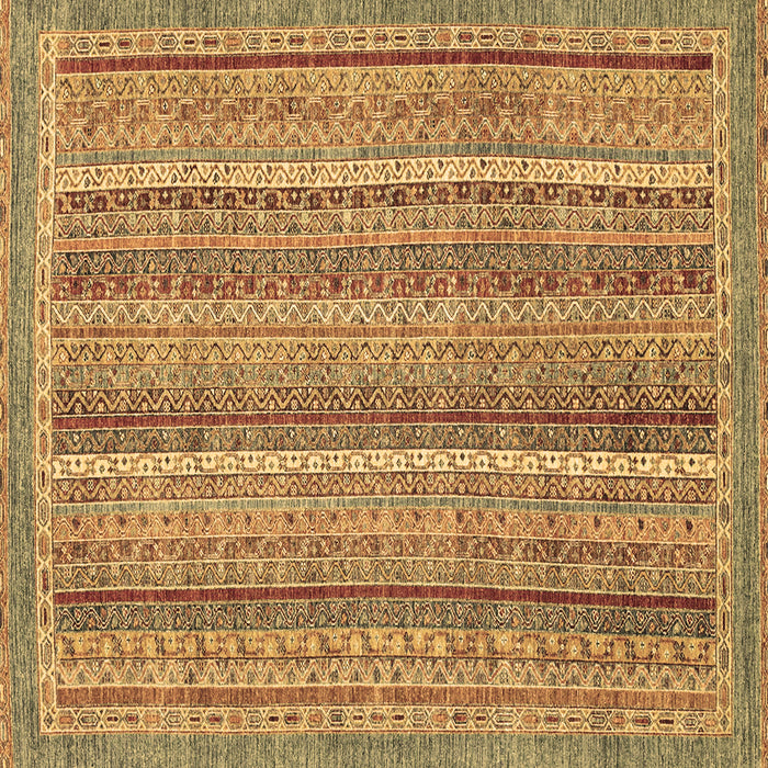 Square Machine Washable Oriental Brown Modern Rug, wshabs2401brn