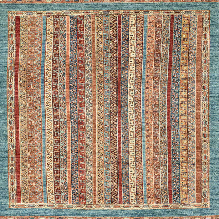 Square Abstract Sand Brown Oriental Rug, abs2401
