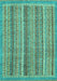 Machine Washable Oriental Turquoise Modern Area Rugs, wshabs2401turq