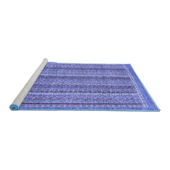 Sideview of Machine Washable Oriental Blue Modern Rug, wshabs2401blu