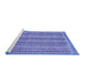 Sideview of Machine Washable Oriental Blue Modern Rug, wshabs2401blu