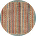 Round Machine Washable Abstract Sand Brown Rug, wshabs2401