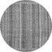 Round Machine Washable Oriental Gray Modern Rug, wshabs2401gry