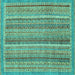 Square Oriental Turquoise Modern Rug, abs2401turq