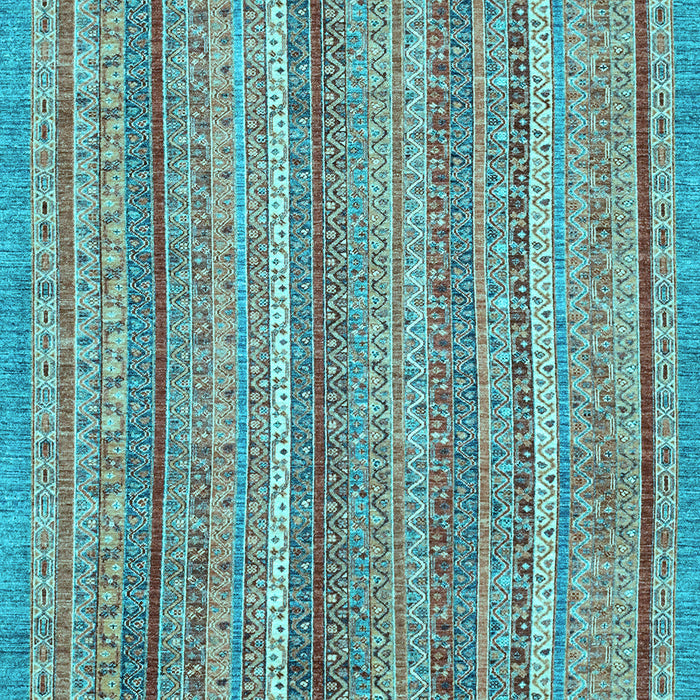 Machine Washable Oriental Light Blue Modern Rug, wshabs2401lblu